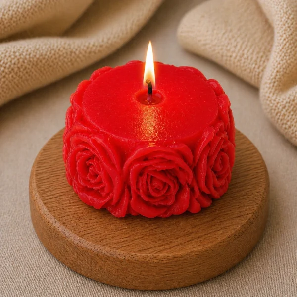 Свеча декоративная «Розы цилиндр»