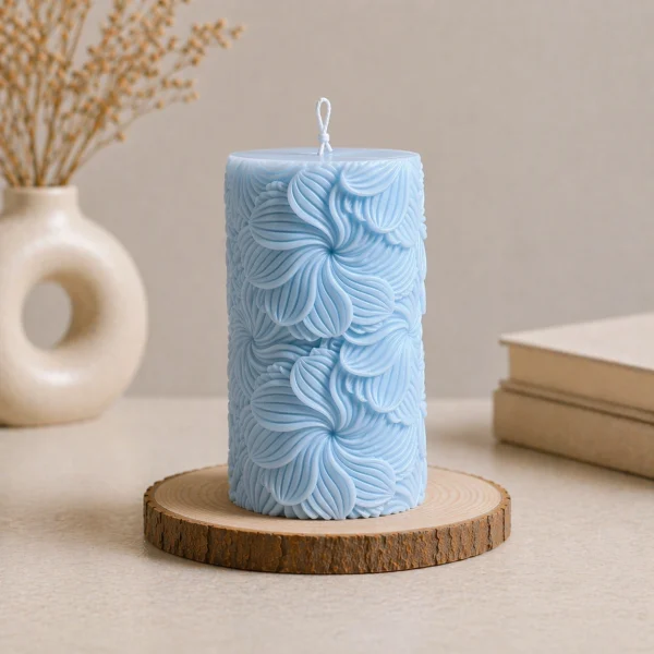 Свеча интерьерная «Цветы» цилиндр